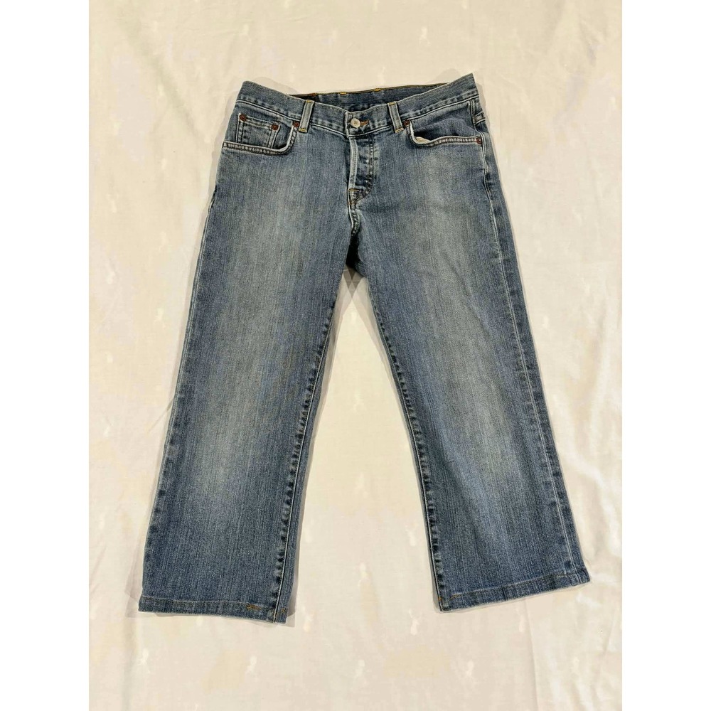 Lucky Brand Dungarees Cropped Jeans Womens 6 28L Medium Button Fly Made‎ in USA